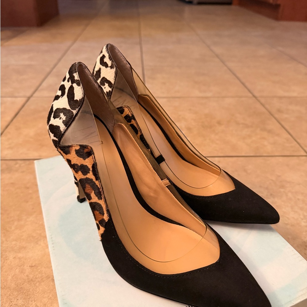 Leopard Print and Black Women's Heels